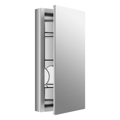 Verdera 15 in. W x 30 in. H Recessed or Surface Mount Aluminum Medicine Cabinet with Adjustable Flip-Out Flat Mirror - Super Arbor