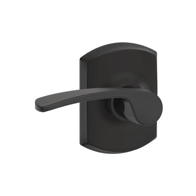 Merano Matte Black Passage Hall/Closet Door Lever with Greenwich Trim - Super Arbor