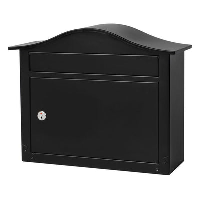 Saratoga Black Wall-Mount Lockable Mailbox - Super Arbor