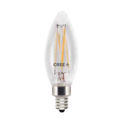 Cree 60-Watt Equivalent B11 Candelabra Exceptional Light Quality Dimmable E12 LED Light Bulb Soft White (2700K) (2-Pack) - Super Arbor