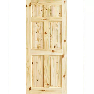 30 in. x 80 in. x 1.375 in. 6-Panel Colonial Double Hip Knotty Wood Interior Door Slab - Super Arbor