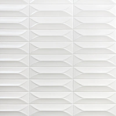 Ivy Hill Tile Vintage Bianco 3D 3 in. x 9 in. 10mm Polished Ceramic Subway Wall Tile (40 pieces) (6.02 sq. Ft./Box) - Super Arbor
