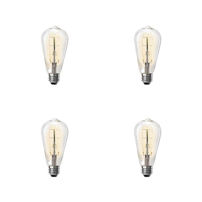 Feit Electric 40-Watt Equivalent ST19 Clear Glass Vintage Edison LED Light Bulb with M Shape Filament Warm White (4-Pack)