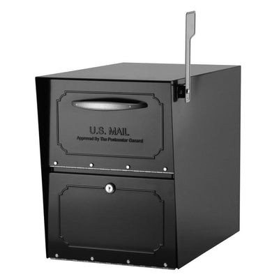 Oasis Jr. Elite Black Post-Mount Locking Mailbox - Super Arbor