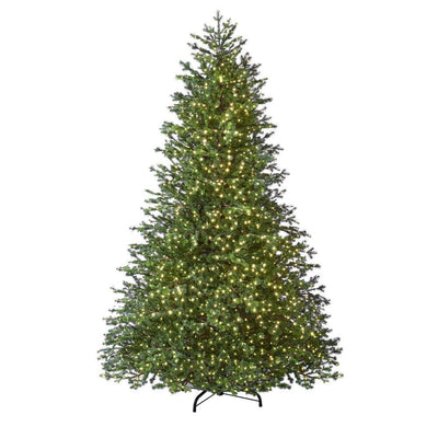 7.5 ft Elegant Grand Fir LED Pre-Lit Artificial Christmas Tree with Timer with 2000 Warm White Lights - Super Arbor