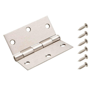 3-1/2 in. Square Corner Satin Nickel Door Hinge Value Pack (24-Pack) - Super Arbor