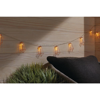 12 ft. 10-Light Battery Operated  Metal Indoor Integrated LED String Lights - Super Arbor
