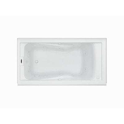 EverClean 60 in. Acrylic Left Drain Rectangular Alcove Whirlpool Bathtub in White - Super Arbor