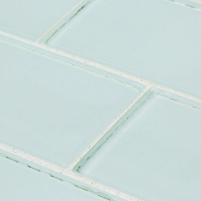Jeffrey Court Morning Mist Blue 3 in. x 6 in. Glossy Glass Wall Tile (1 sq. ft./ pack) - Super Arbor