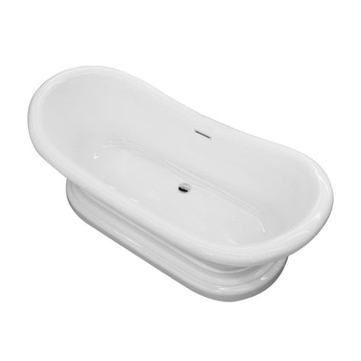 Ruby 5.9 ft. Acrylic Flatbottom Non-Whirlpool Bathtub in White - Super Arbor