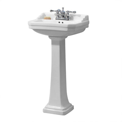 Foremost Series 1920 Pedestal Combo Bathroom Sink in White - Super Arbor