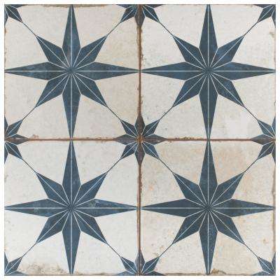 Merola Tile Kings Star Blue 17-5/8"x17-5/8" Ceramic F/W Tile