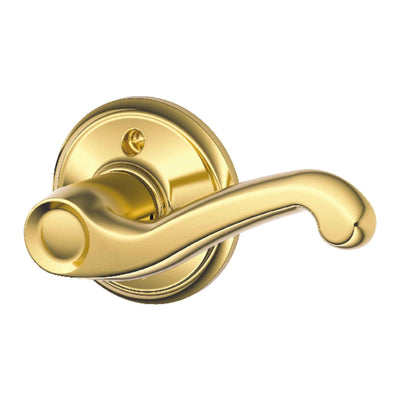 Schlage Flair Bright Brass Dummy Lever Right Handed