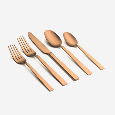 Emma 20-Piece Copper 18/0 Stainless Steel Flatware Set (Service for 4) - Super Arbor