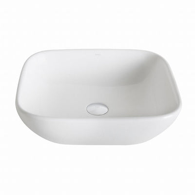KRAUS Elavo Soft Square Ceramic Vessel Bathroom Sink in White - Super Arbor