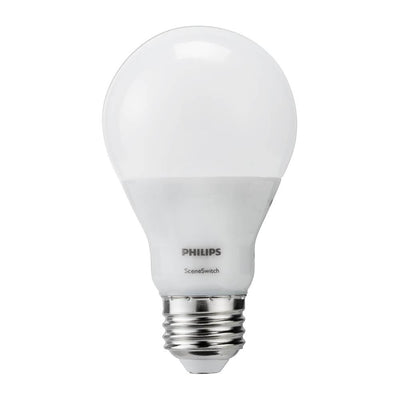 Philips 60-Watt Equivalent A19 SceneSwitch LED Light Bulb Soft White (2700K)/Amber (2500K)/ Warm Glow (2200K) - Super Arbor