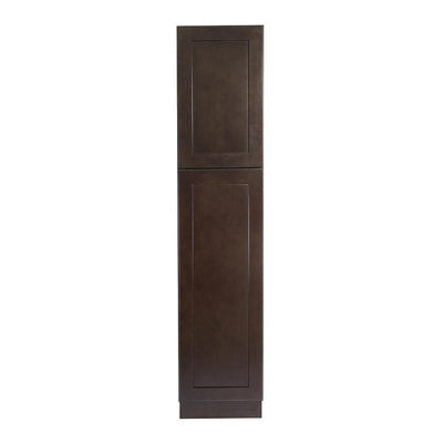 Brookings Plywood Ready to Assemble Shaker 18x84x24 in. 2-Door Pantry/Utility Kitchen Cabinet in Espresso - Super Arbor