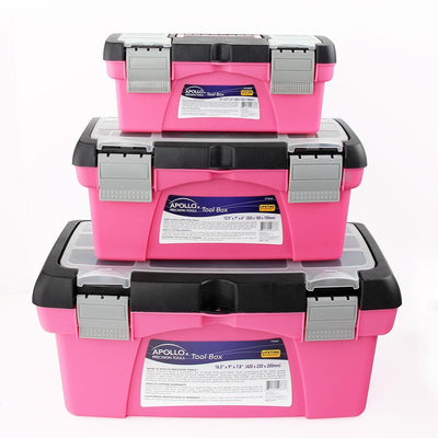 10 in., 12.5 in. and 16 in. Tool Box in Pink (3-Components) - Super Arbor