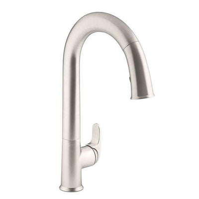 Sensate Single-Handle Touchless Pull Down Sprayer Kitchen Faucet in Vibrant Stainless with DockNetik and Sweep Spray - Super Arbor