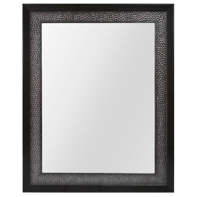 23 in. W x 29 in. H Framed Rectangular Anti-Fog Bathroom Vanity Mirror in Pewter and Espresso Finish - Super Arbor