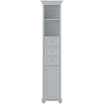 Hampton Harbor 15 in. W x 10 in. D x 67-1/2 in. H Linen Cabinet in White - Super Arbor