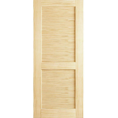 24 in. x 80 in. Louvered Solid Core Unfinished Wood Interior Door Slab - Super Arbor