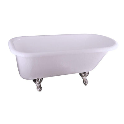 5.6 ft. Acrylic Ball and Claw Feet Roll Top Tub in White - Super Arbor