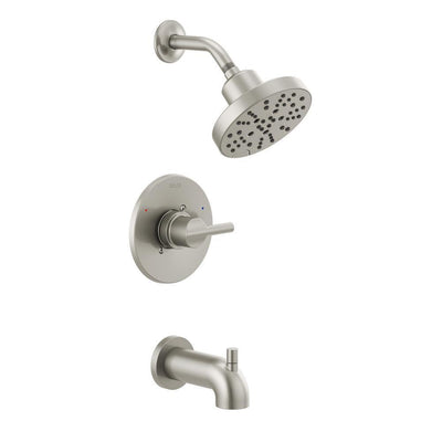 Nicoli Single-Handle 5-Spray Tub and Shower Faucet with H2OKinetic Technology in Stainless (Valve Included) - Super Arbor