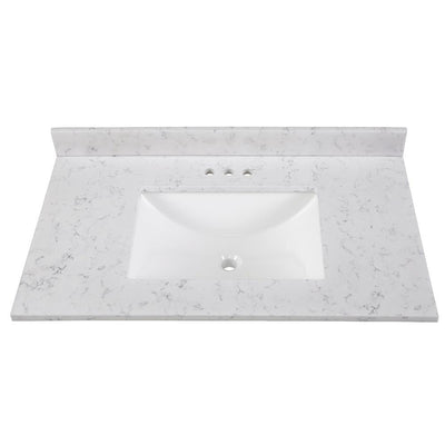 37 in. Stone Effects Vanity Top in Pulsar with White Sink - Super Arbor