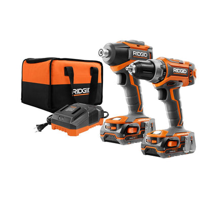 18-Volt Lithium-Ion Cordless Brushless Drill/Driver and Impact Driver Combo Kit w/(2) 1.5 Ah Batteries, Charger, and Bag - Super Arbor