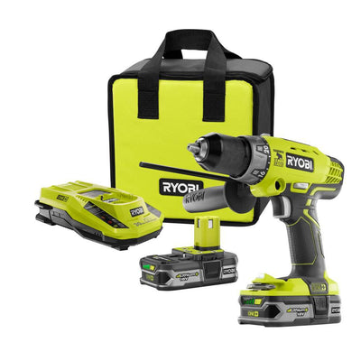 18-Volt ONE+ Lithium-Ion Cordless 1/2 in. Hammer Drill/Driver Kit with (2) 1.5 Ah Batteries, Charger, and Tool Bag - Super Arbor