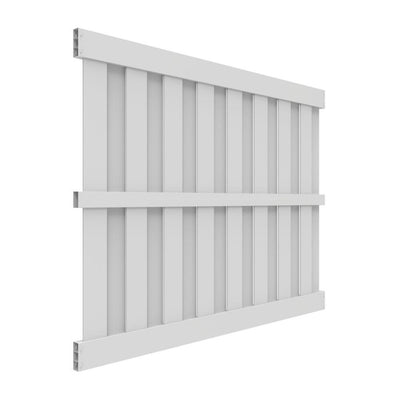 Palisade 6 ft. x 8 ft. White Vinyl Shadowbox Fence Panel - Super Arbor