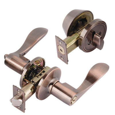 Jaen Single Cylinder Antique Copper Lever Combo Set - Super Arbor