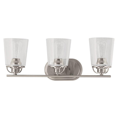Inspiration 23.19 in. 3-Light Brushed Nickel Bathroom Vanity Light with Glass Shades - Super Arbor