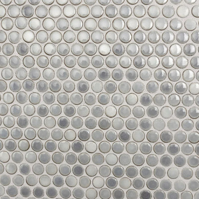 Merola Tile Hudson Penny Round Grey Eye 12 in. x 12 in. Porcelain Mosaic Tile (10.74 sq. ft. / Case)