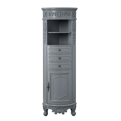 Winslow 22 in. W x 14 in. D x 67.5 in. H Single Door Linen Cabinet in Antique Gray - Super Arbor
