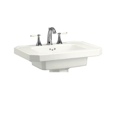 KOHLER Kathryn 27 in. Ceramic Pedestal Sink Basin in White with Overflow Drain - Super Arbor