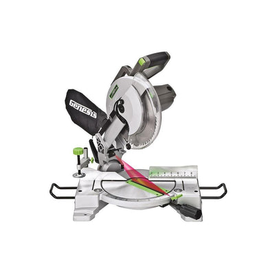 15 Amp 10 in. Compound Miter Saw with Laser Guide, 9 Positive Stops, Clamp, Dust Bag, 2 Wings and Blade - Super Arbor