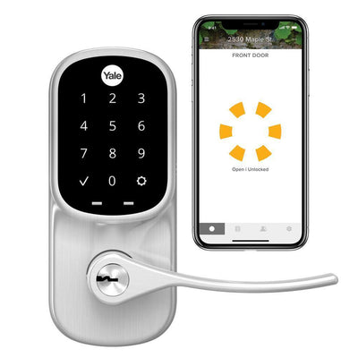 Satin Nickel Assure Lever Touchscreen, Wi-Fi and Bluetooth Deadbolt - Super Arbor