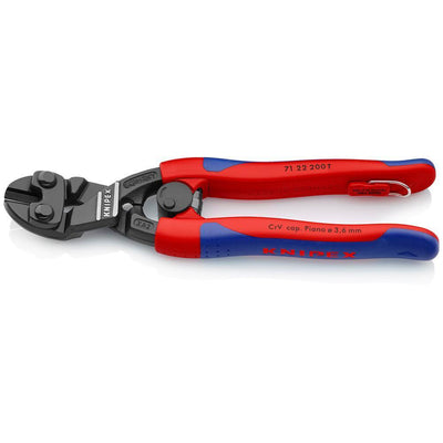 8 in. Angled CoBolt Mini Bolt Cutters with Opening Spring Locking Lever Comfort Grips and Tether Attachment - Super Arbor