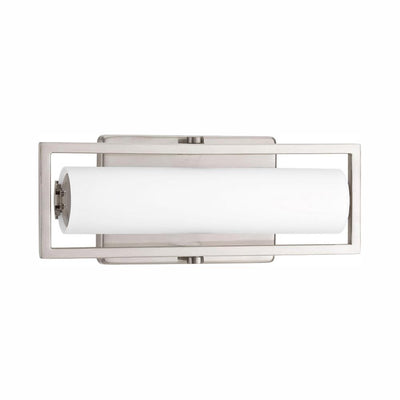 Frame Collection 15-Watt Brushed Nickel Integrated LED Bathroom Vanity Light with Glass Shades - Super Arbor
