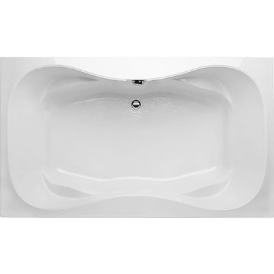 Studio Hourglass 5 ft. Rectangular Drop-in Center Drain Bathtub in White - Super Arbor