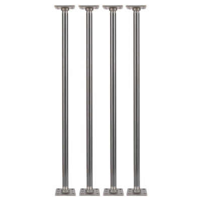 3/4 in. x 2.5 ft. L Black Steel Pipe Square Flange Table Kit (Set of 4) - Super Arbor