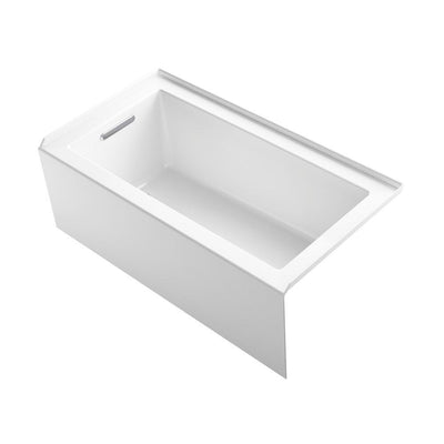 Underscore 60 in. Left-Hand Drain Rectangular Alcove Bathtub in White - Super Arbor