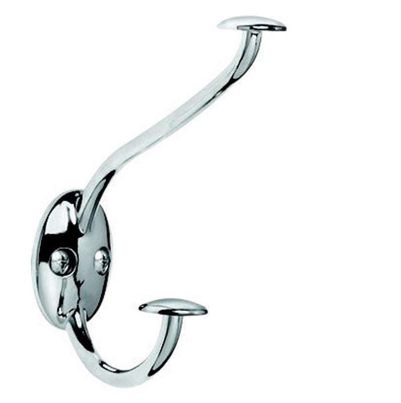 Spectrum 1.25 in. L Silver Chrome Medium Traditional Coat/Hat Hook 1 p ...