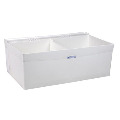 24 in. x 40 in. x 33 in. Structural Thermoplastic Wall Mount Double-Basin Laundry Tub - Super Arbor