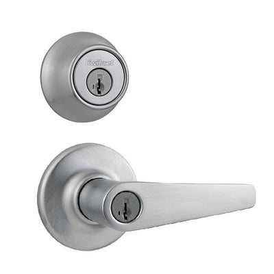 Delta Satin Chrome Exterior Combo Pack Door Knob Featuring SmartKey Security - Super Arbor