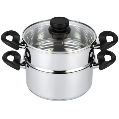 3 Qt. Premium Heavy-Duty Stainless Steel Pot with 2 qt. Steamer Insert and Lid - Super Arbor