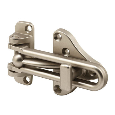 3-7/8 in. Hinged Bar Lock, High Security Door Guard, Diecast Zinc Construction, Satin Nickel Plated Finish - Super Arbor