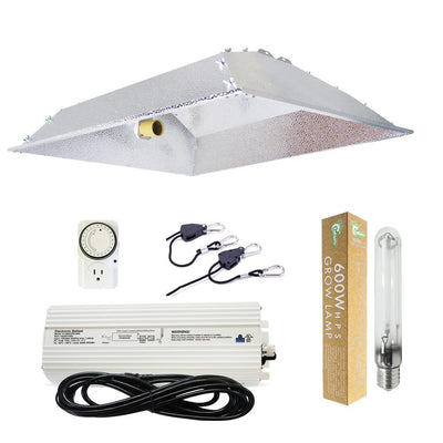 600-Watt HPS Grow Light System with XXL Open Hood Grow Light Reflector - Super Arbor